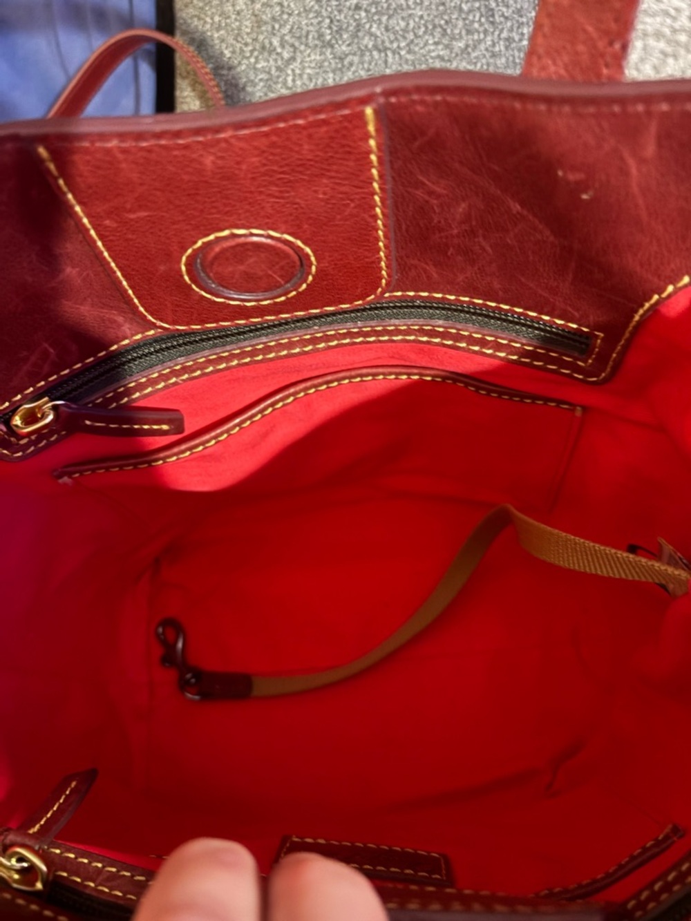 Dooney & Bourke Florentine Brinley Bordeaux Satchel Top Handle Bag - Picture 9 of 14